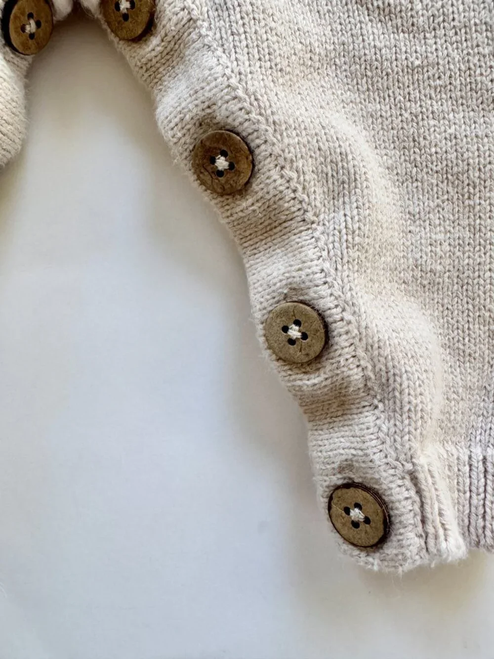 Jamie Kay Baby Knit Hedgehog Romper Sz 3-6M Oatmeal Coverall